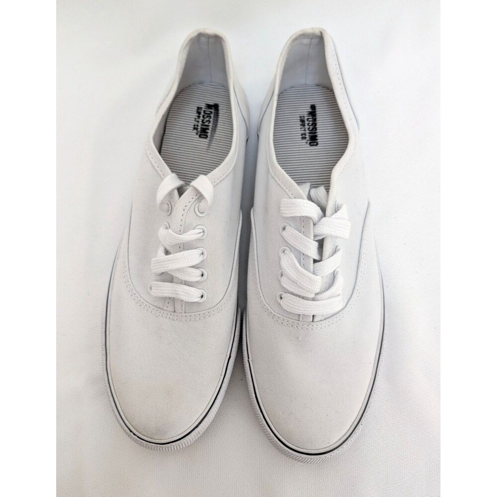 Mossimo Supply Co Women's White Canvas Lace Up Sneakers Size 9 Black Trim